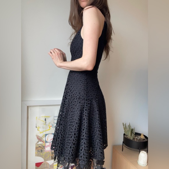Y2k black eyelet lace dress from designer Dinh Bà / small / made in Canada - Picture 9 of 11